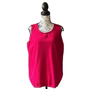 Chicos Sleeveless Womens Red Lightweight Sweater Blouse Pullover Preppy Casual 3